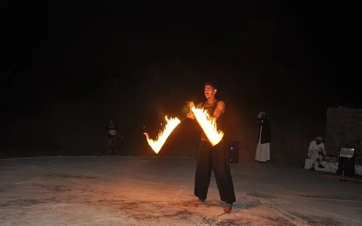 Fire performer at Bedouin dinner show, Sharm El Sheikh.