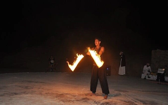 Fire performer at Bedouin dinner show, Sharm El Sheikh.