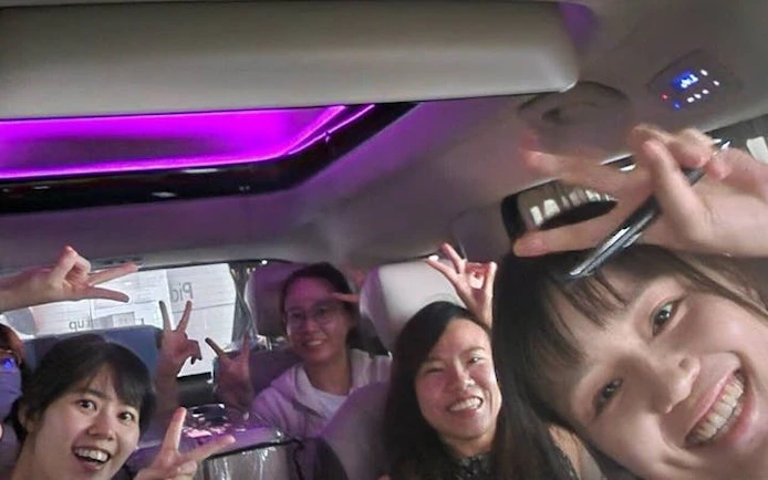 Group enjoying a private car tour in Korea with flexible itinerary.