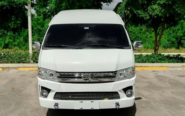 White van for Punta Cana private airport transfer service.