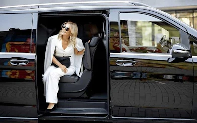Private transfer service from Marrakech to Casablanca International Airport in a luxury vehicle.