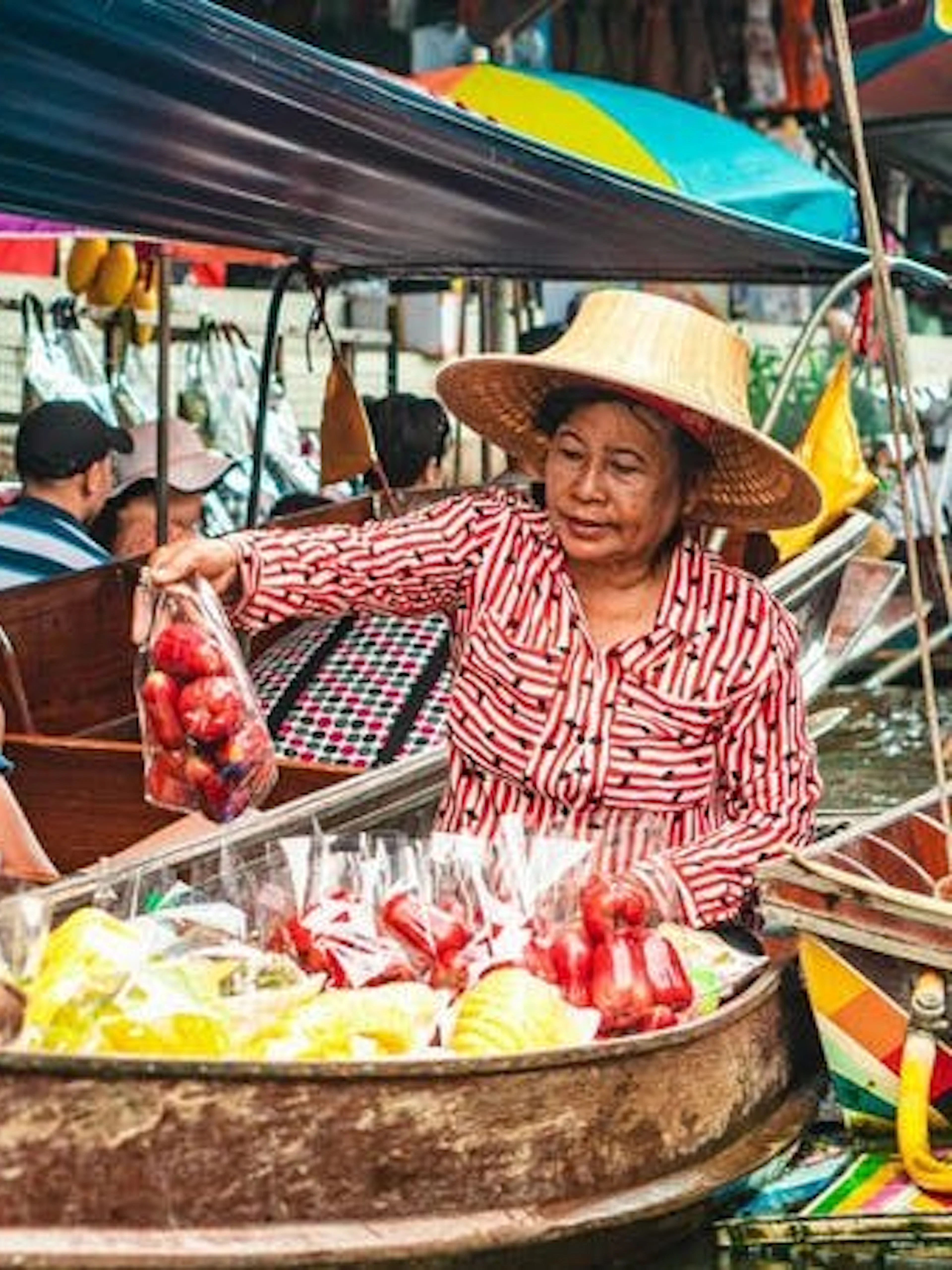 from bangkok: damnoen saduak floating market & maeklong railway market tour with longtail boat ride-1