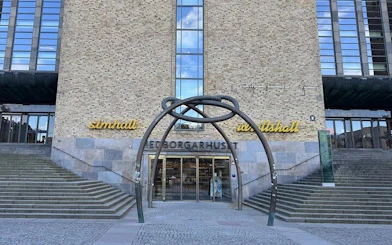 Entrance to Medborgarhuset in Stockholm, part of the Millennium Trilogy Experience tour.