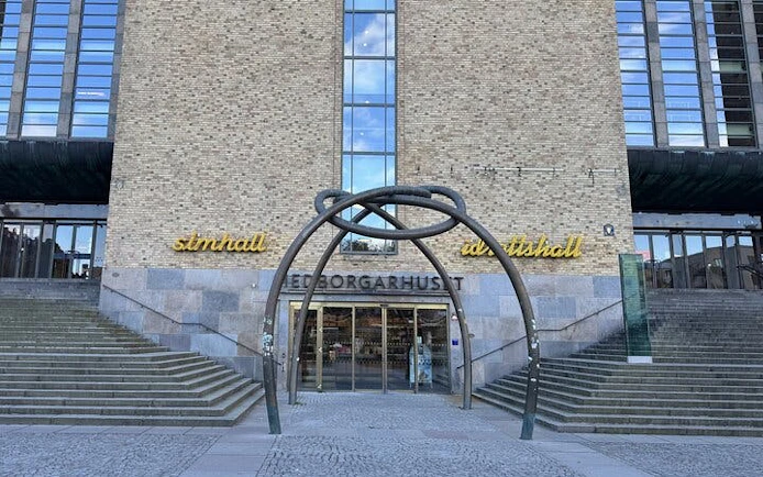 Entrance to Medborgarhuset in Stockholm, part of the Millennium Trilogy Experience tour.