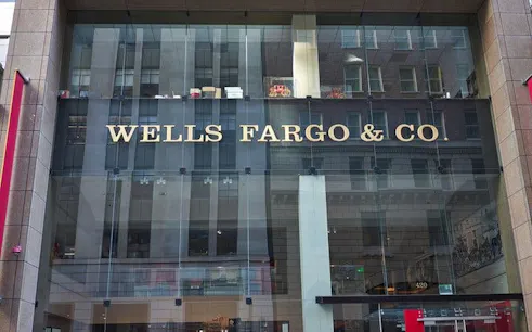 Wells Fargo building facade in San Francisco, part of Gold Rush exploration game.