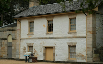 Historic Cadmans Cottage in The Rocks, Sydney, part of the self-guided audio walking tour to the Opera House.