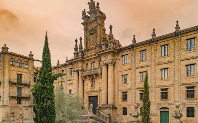 Santiago de Compostela historic building facade on self-guided walking tour.