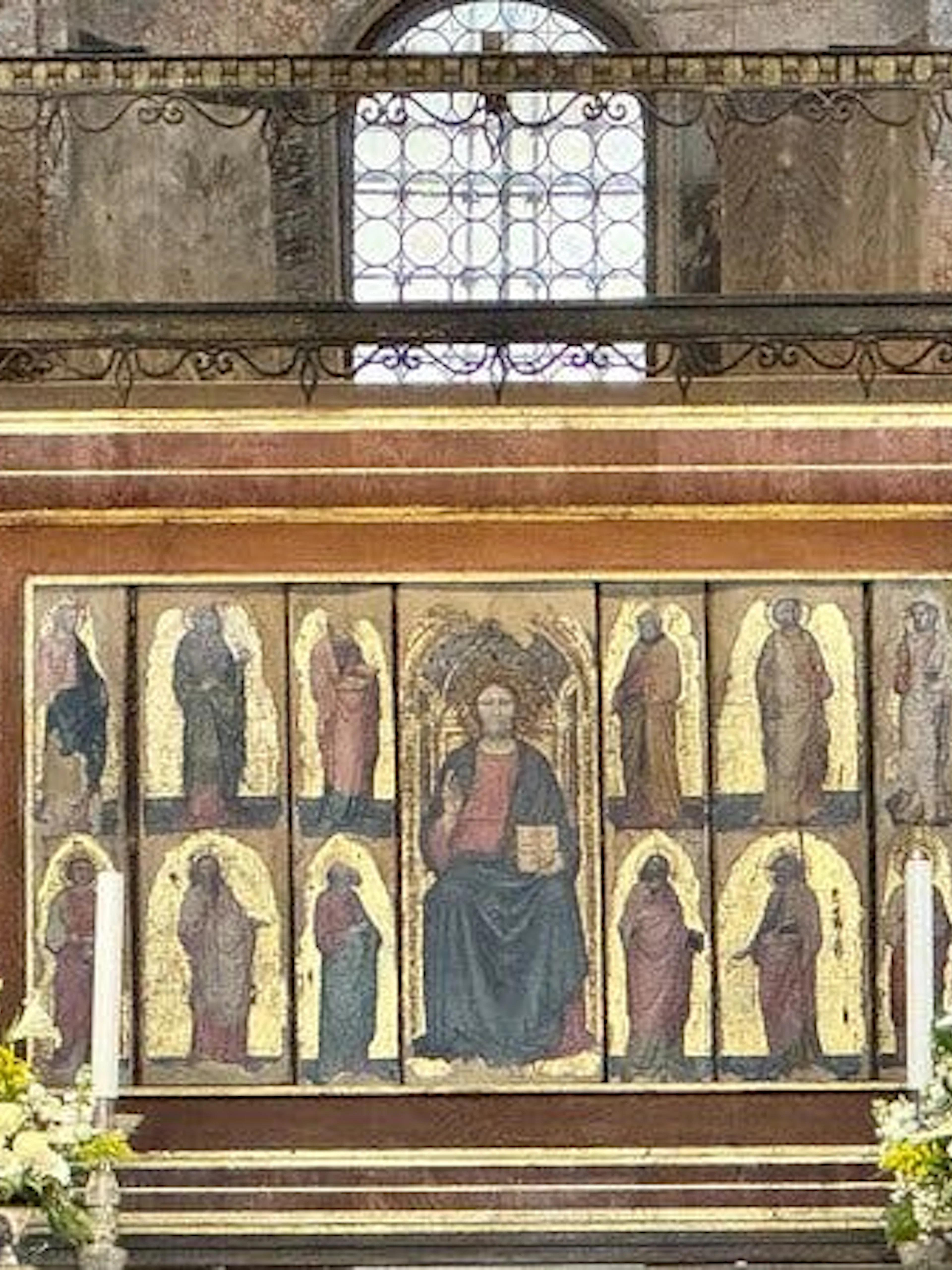 St Mark's Basilica interior mosaic artwork during guided tour in Venice.