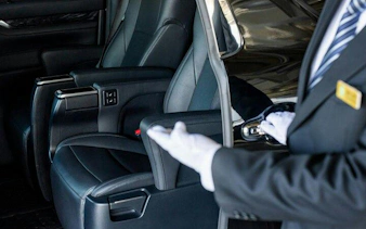 Private car interior for Osaka City to Kansai Airport transfer.