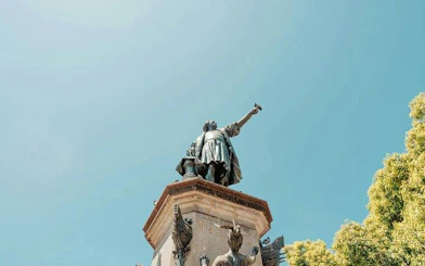 Statue in Santo Domingo Colonial Zone, part of walking tour with Taino Museum and local beer tasting.
