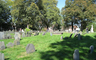 Granary Burying Ground gravestones on Boston Freedom Trail, Boston.