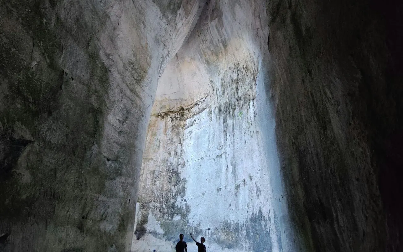Ear of Dionysius cave interior, Neapolis Archaeological Park, Siracusa.