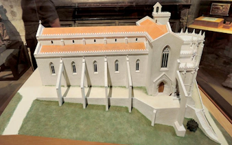 Model of Lisbon's Carmo Convent, featured in Baixa and Chiado self-guided audio walking tour.