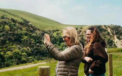 Tourists enjoying scenic views on Christchurch City Top Sights Half Day Tour.