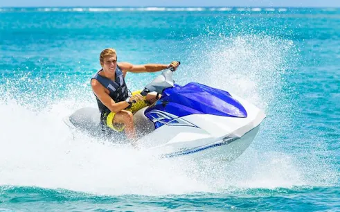 Jet ski rider on aqua adventure tour in Marrakesh.