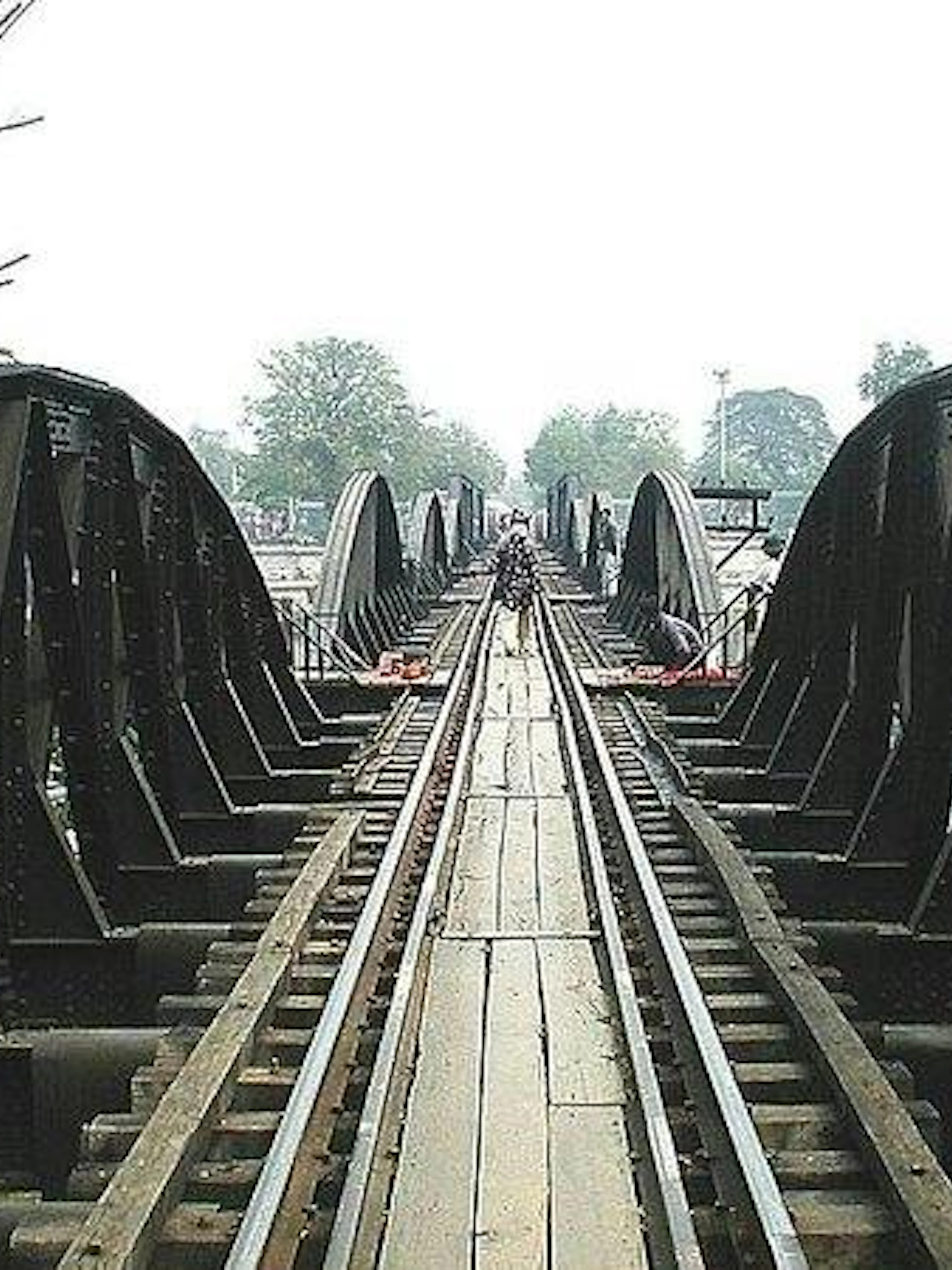 Bridge on the River Kwai railway tracks, Bangkok tour.