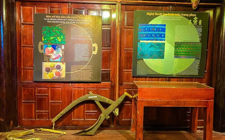 Exhibit of traditional tools and textiles at Sapa Museum on the Sapa Private Cultural Tour.