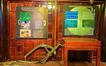 Exhibit of traditional tools and textiles at Sapa Museum on the Sapa Private Cultural Tour.