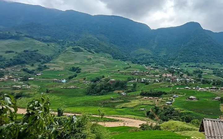 Sapa Muong Hoa Valley with terraced fields and ethnic minority villages in Vietnam.