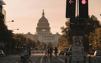 Capitol Building view during Washington DC self-guided city exploration game.