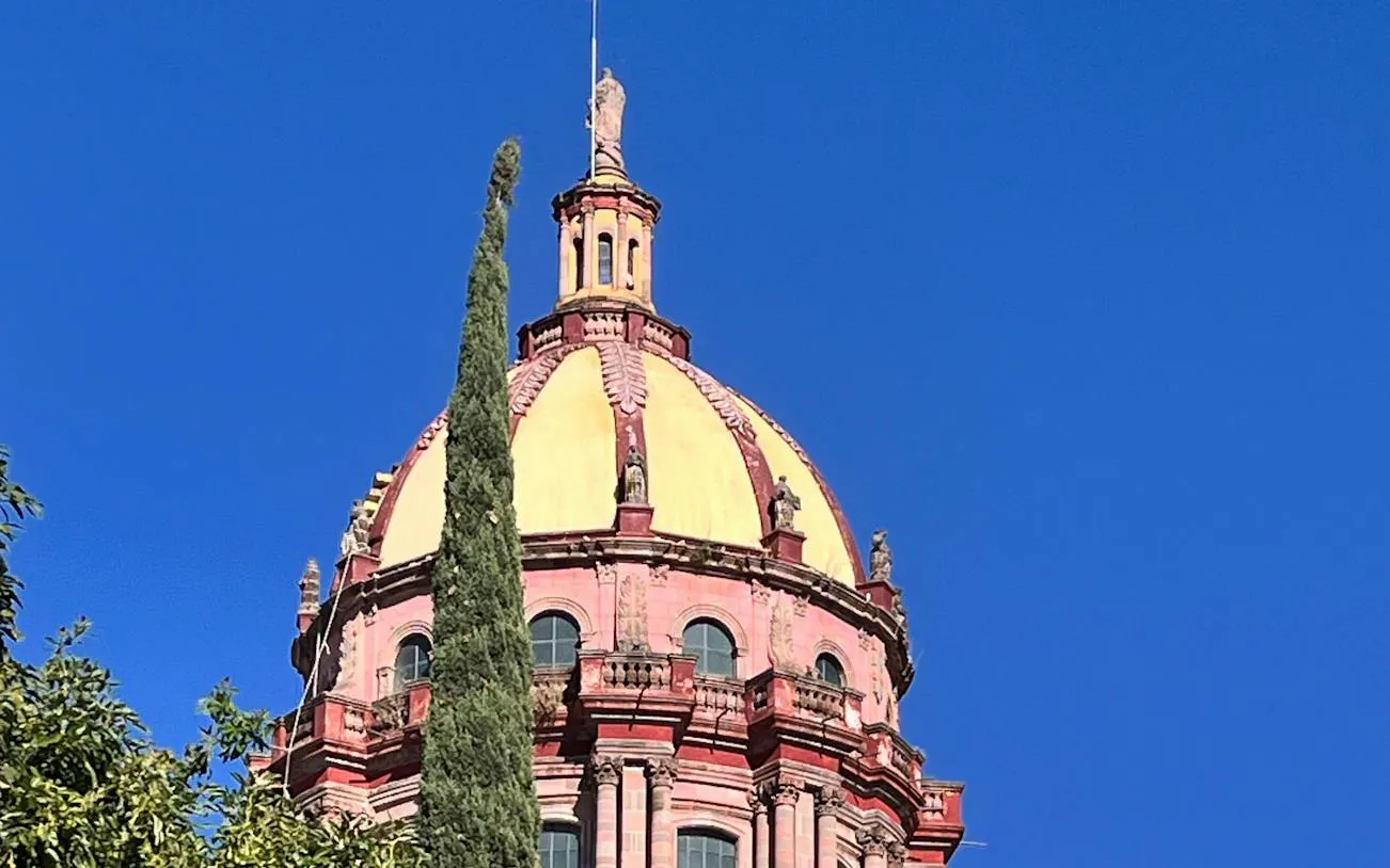 Dome of Parroquia de San Miguel Arcángel in San Miguel de Allende, Mexico.