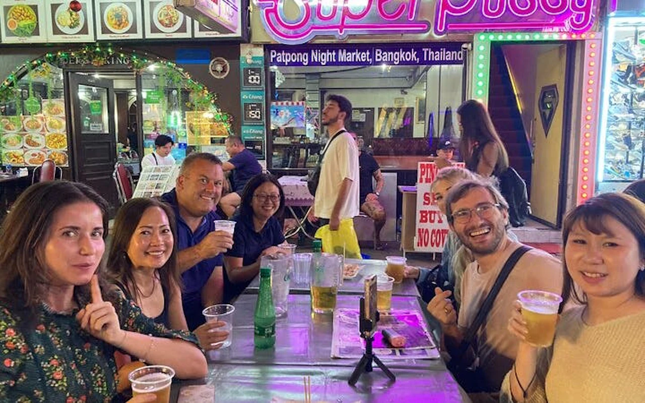 Bangkok Night Tuk Tuk Food and Drink Tour with Night Market and Hidden Bar Visit