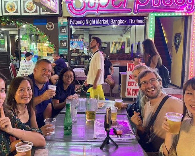 Bangkok Night Tuk Tuk Food and Drink Tour with Night Market and Hidden Bar Visit
