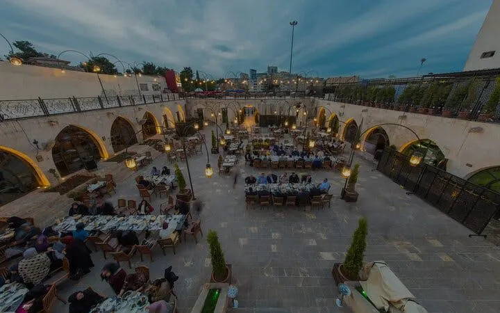 Courtyard dining experience on Turkish Cuisine and Cultural Tour in Eastern Turkey.