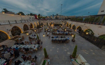 Courtyard dining experience on Turkish Cuisine and Cultural Tour in Eastern Turkey.