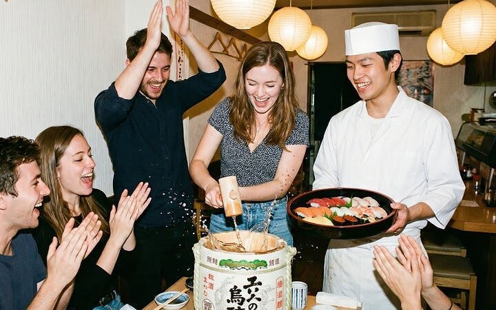 asakusa tokyo sushi making class : sake ceremony & whisk matcha-1