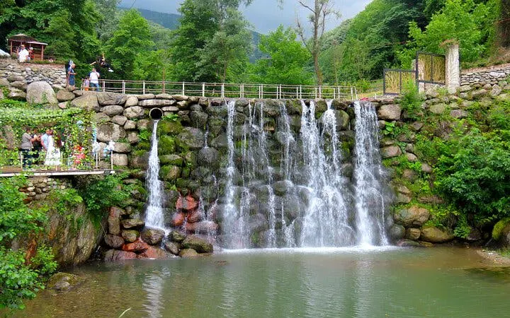 Waterfall in lush greenery on Sapanca, Mahmudiye, and Masukiye guided tour, Istanbul.