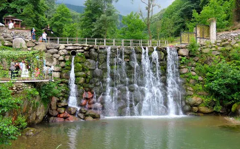 Waterfall in lush greenery on Sapanca, Mahmudiye, and Masukiye guided tour, Istanbul.