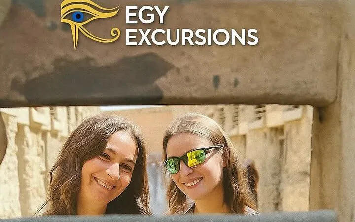 Two people smiling at the Citadel of Saladin in Cairo during a private tour.