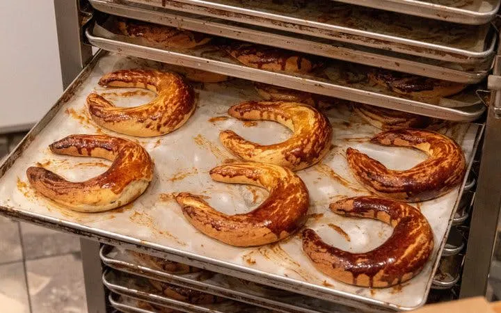 Bratislava food tour pastries cooling on a baking tray.