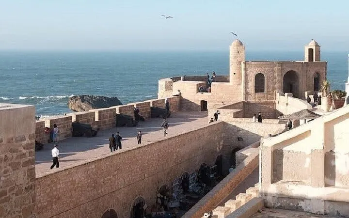 Essaouira coastal fortress with ocean view, part of Marrakesh day trip experience.