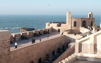 Essaouira coastal fortress with ocean view, part of Marrakesh day trip experience.