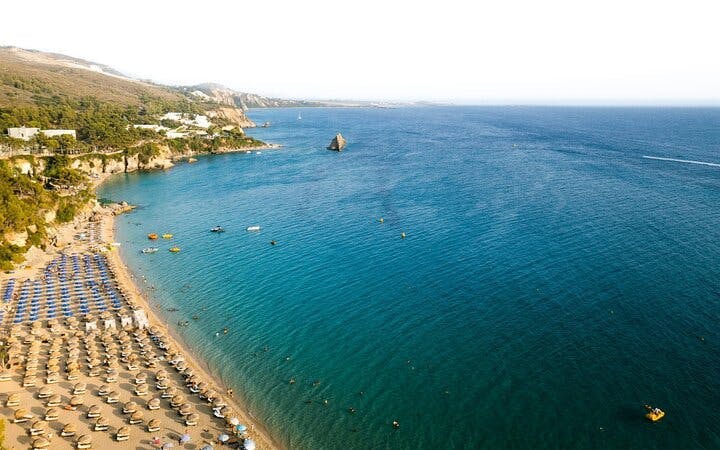 from argostoli port: makris gialos beach trip with free time in argostoli town-1