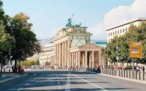 Brandenburg Gate in Berlin on a sunny day, part of the Berlin Wall Greatest Escapes tour.