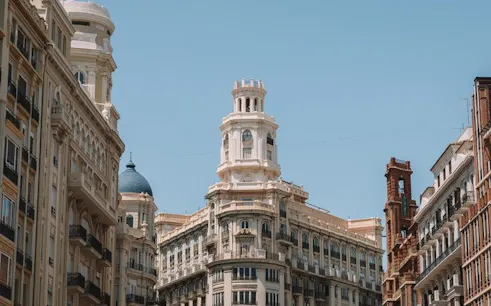 Valencia historic buildings on a self-guided walking tour route.