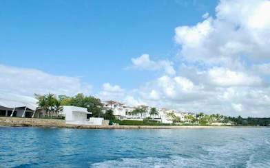 Marina Casa de Campo view from speedboat on Saona Island and Chavón River day trip, Punta Cana.