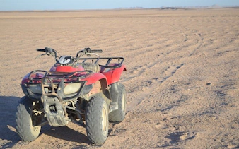 ATV quad bike on desert safari trail in Sharm El Sheikh.
