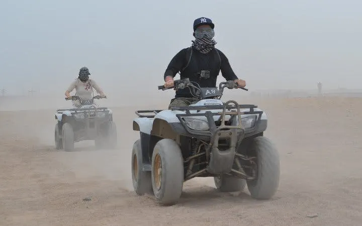 ATV riders on desert safari in Sharm El Sheikh.