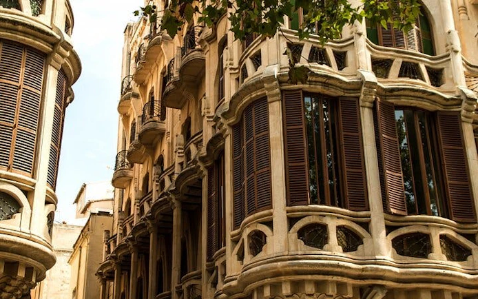 Historic architecture in Palma de Mallorca on a self-guided walking tour.