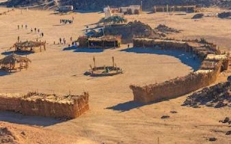 Desert camp setup for ATV safari and camel ride in Sharm El Sheikh.