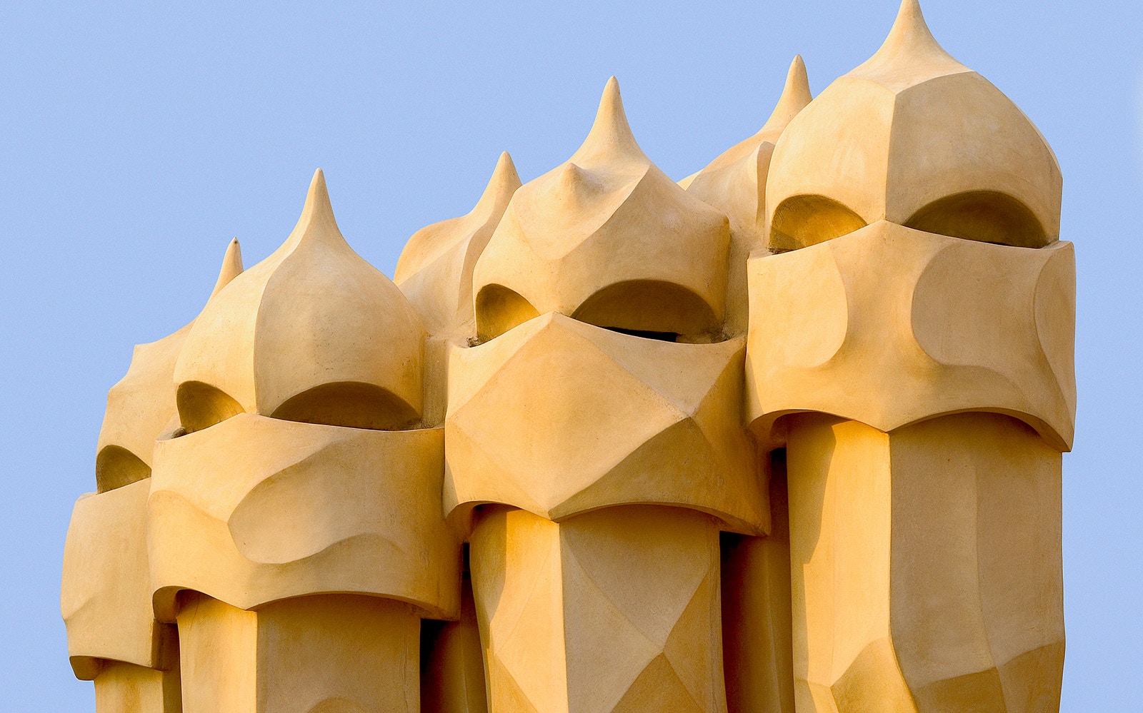 Casa Mila rooftop chimneys, Barcelona, early access tour.