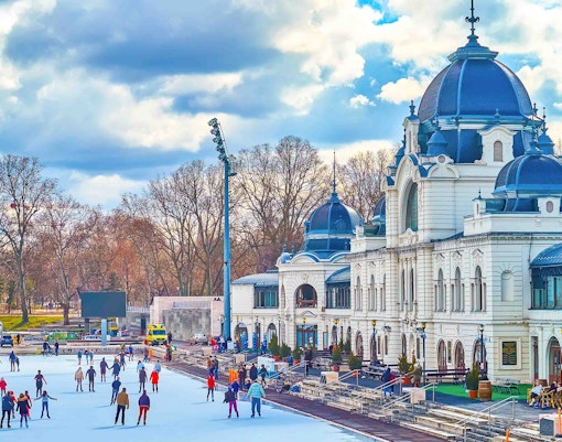 10. Go ice Skating at Vajdahunyad Castle