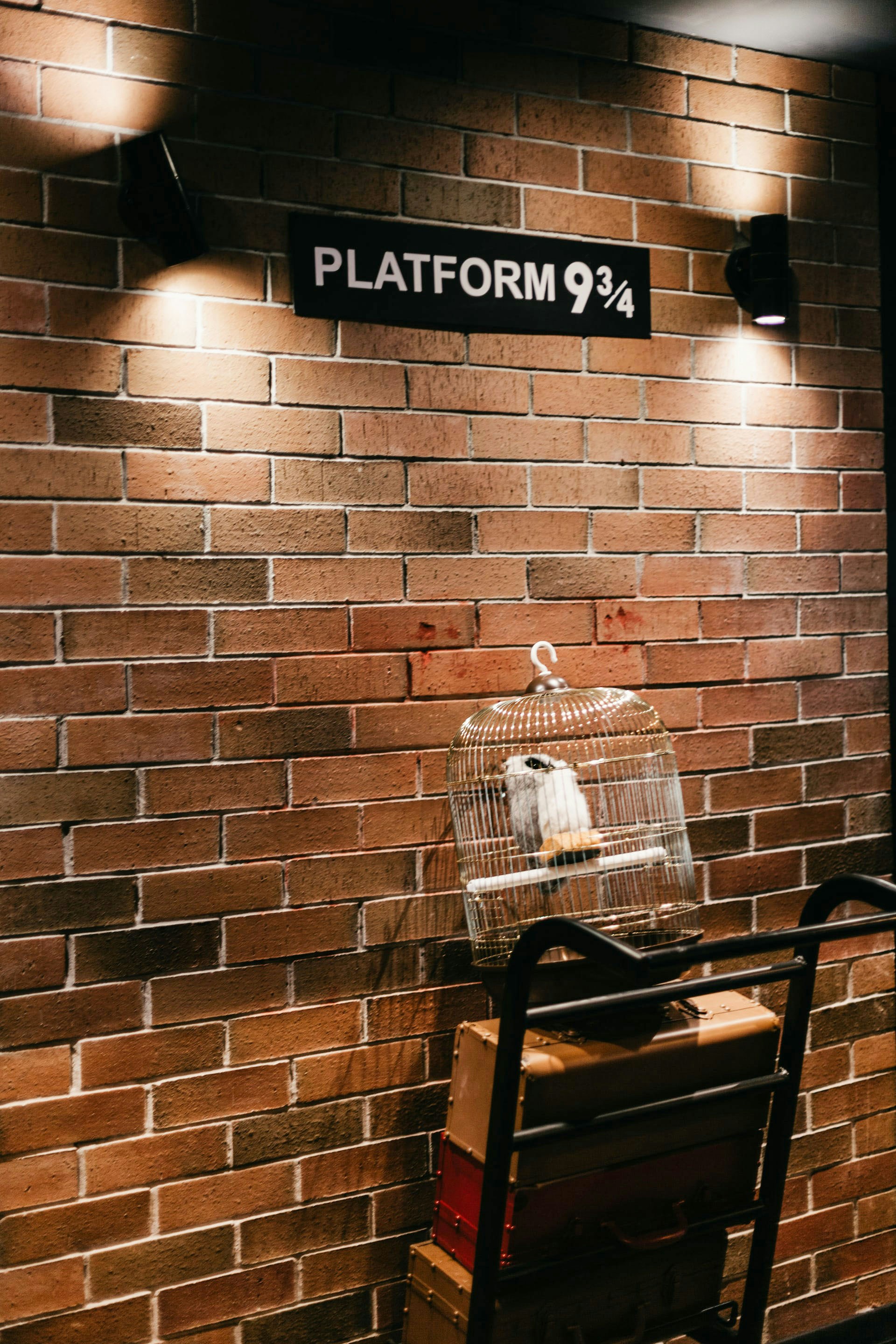 Platform 9¾ at King's Cross Station, London, Harry Potter film set location.