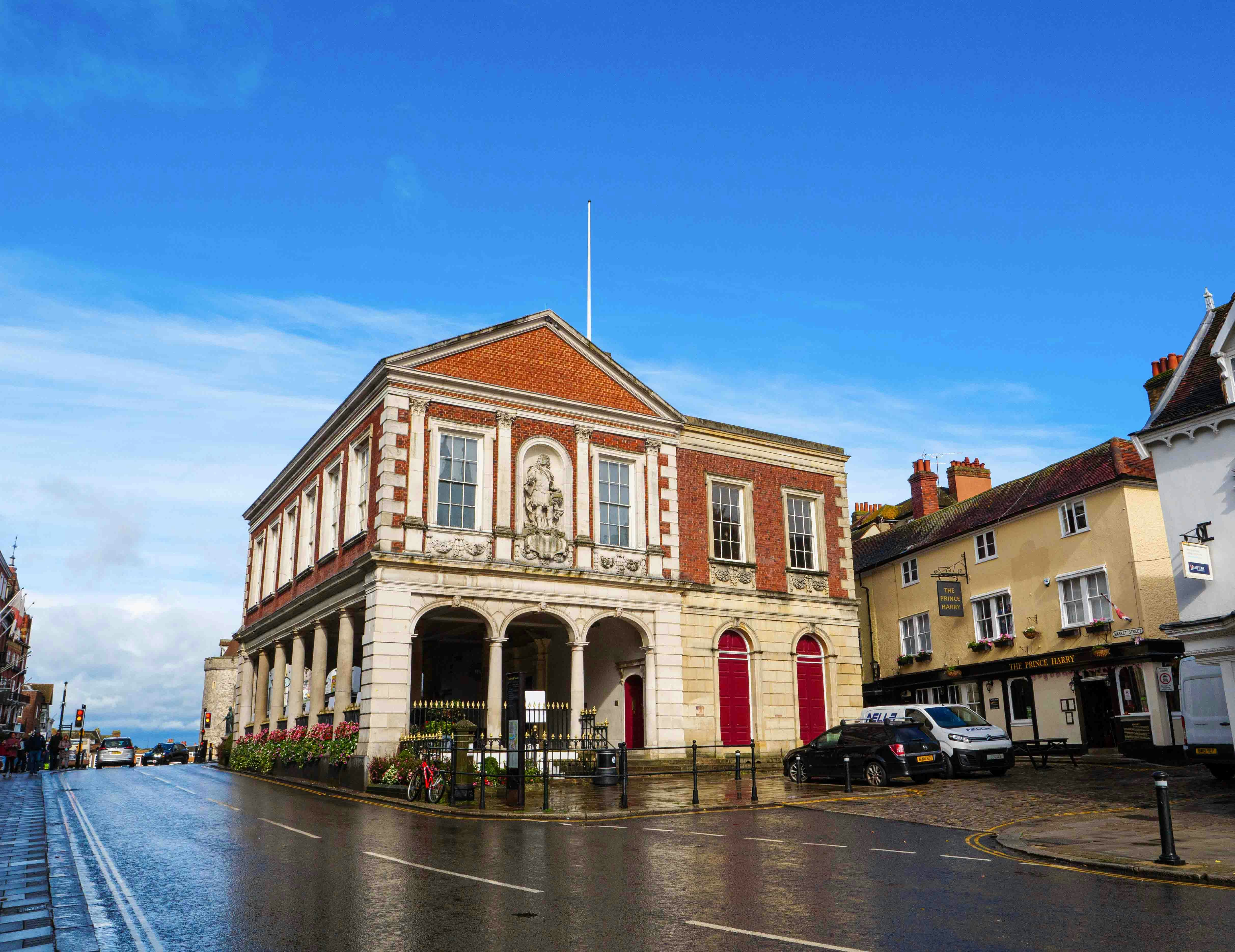 Windsor Guildhall with arched entrance and historic architecture in Windsor, England.