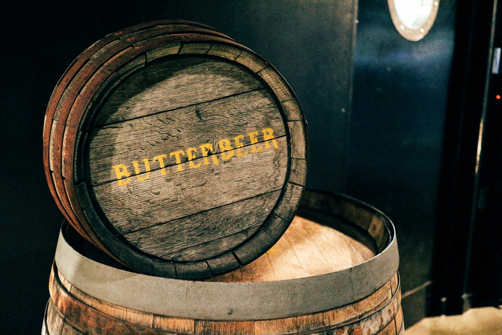 Harry Potter Studio tour showcasing themed food and drink displays.