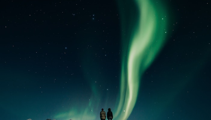northern light in the shape of a tail